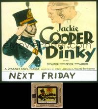 7t080 DINKY glass slide '35 art of military cadet Jackie Cooper salting his mom Mary Astor!