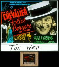 7t084 FOLIES-BERGERE glass slide '35 Maurice Chevalier, Ann Sothern, Merle Oberon