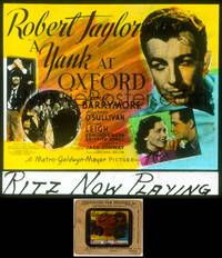 7t123 YANK AT OXFORD glass slide '38 handsome Robert Taylor & sexy young Maureen O'Sullivan!