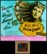 7t125 YELLOW CANARY glass slide '44 Anna Neagle is despised by women and scorned by men!