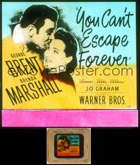 7t126 YOU CAN'T ESCAPE FOREVER glass slide '42 George Brent, Marshall, good gracious what a story!