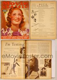 7t029 MOVIE CLASSIC magazine December 1936, great close portrait of smiling Binnie Barnes!