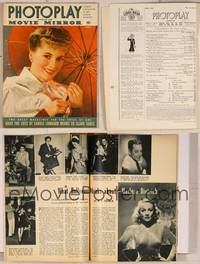 7t058 PHOTOPLAY magazine April 1942, portrait of Joan Fontaine with umbrella by Paul Hesse!