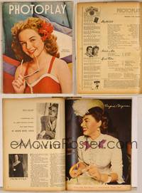 7t074 PHOTOPLAY magazine August 1945, portrait of Diana Lynn in bathing suit by Paul Hesse!