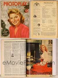 7t067 PHOTOPLAY magazine January 1945, Christmas portrait of smiling Ingrid Bergman by Paul Hesse!