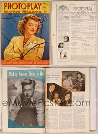 7t057 PHOTOPLAY magazine March 1942, portrait of Bette Davis in woods by Paul Hesse!