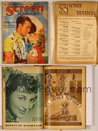 7t037 SCREEN ROMANCES magazine July 1938, art of Dick Powell & Priscilla Lane by Earl Christy!