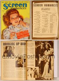 7t033 SCREEN ROMANCES magazine March 1938, art of Katharine Hepburn on phone by Earl Christy!