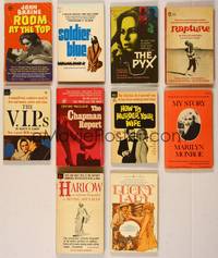 7t017 LOT OF 10 PAPERBACK MOVIE BOOKS #2 paperbacks '50s-70s mostly sex & romance, The VIPs!
