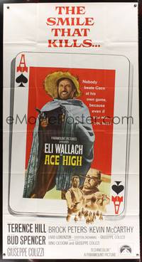 7v417 ACE HIGH int'l 3sh '69 i Quattro dell'Ave Maria, Eli Wallach, cool playing card design!