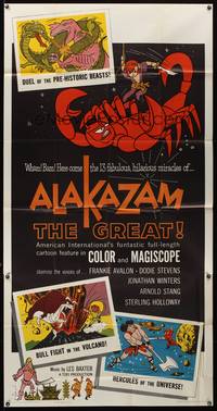 7v424 ALAKAZAM THE GREAT 3sh '61 Saiyu-ki, early Japanese fantasy anime, cool cartoon artwork!