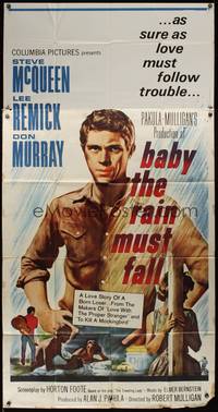 7v440 BABY THE RAIN MUST FALL 3sh '65 Steve McQueen gets in trouble & gets under Lee Remick's skin