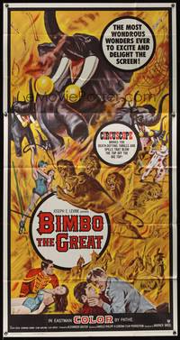 7v455 BIMBO THE GREAT 3sh '61 Rivalen der Manege, German circus, action-packed big top artwork!