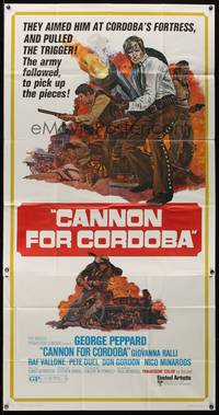 7v484 CANNON FOR CORDOBA 3sh '70 art of George Peppard with huge gun!