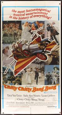 7v506 CHITTY CHITTY BANG BANG 3sh '69 Dick Van Dyke, Sally Ann Howes, artwork of wild flying car!