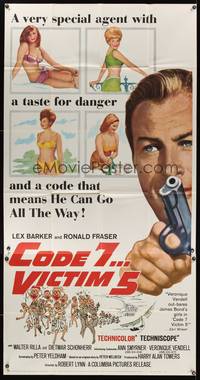 7v514 CODE 7 VICTIM 5 3sh '64 spy Lex Barker has an eye for women & taste for danger!
