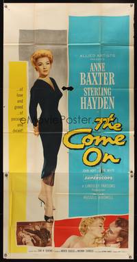7v517 COME ON 3sh '56 Sterling Hayden, full-length image of very sexy bad girl Anne Baxter!