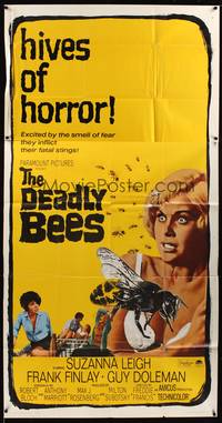 7v541 DEADLY BEES 3sh '67 hives of horror, fatal stings, image of sexy near-naked girl attacked!