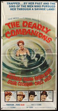 7v542 DEADLY COMPANIONS style A 3sh '61 first Sam Peckinpah, sexy Maureen O'Hara caught swimming!