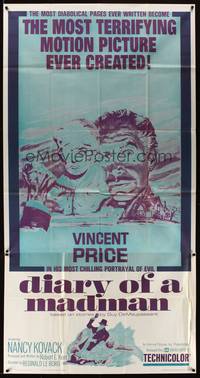 7v552 DIARY OF A MADMAN 3sh '63 Vincent Price in his most chilling portrayal of evil!