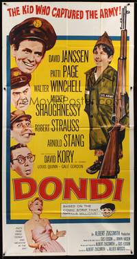 7v559 DONDI 3sh '61 David Janssen, Walter Winchell, tale of the kid who captured the army!