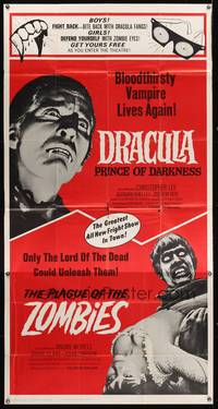 7v562 DRACULA PRINCE OF DARKNESS/PLAGUE OF THE ZOMBIES 3sh '66 bloodsuckers & undead double-bill!