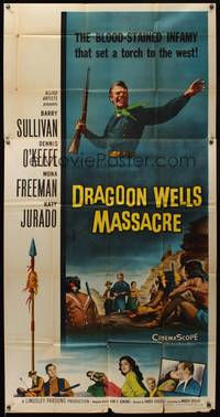 7v564 DRAGOON WELLS MASSACRE 3sh '57 the blood-stained infamy that set a torch to the West!