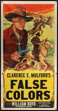 7v580 HOPALONG CASSIDY stock 3sh '40s William Boyd as Hopalong Cassidy, False Colors!