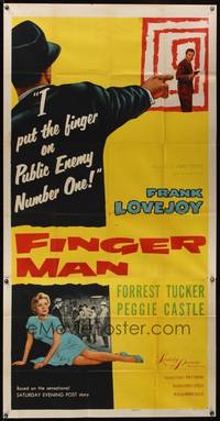7v591 FINGER MAN 3sh '55 Frank Lovejoy puts the finger on Public Enemy Number One!