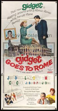 7v615 GIDGET GOES TO ROME 3sh '63 James Darren & Cindy Carol by Italy's Colisseum!