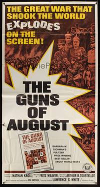 7v641 GUNS OF AUGUST 3sh '64 World War I documentary, narrated by Fritz Weaver!