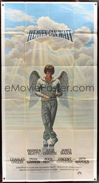 7v651 HEAVEN CAN WAIT int'l 3sh '78 art of angel Warren Beatty wearing sweats, football!