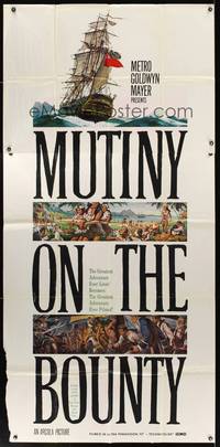 7v754 MUTINY ON THE BOUNTY style A 3sh '62 Marlon Brando, cool seafaring art of ship by Smith!