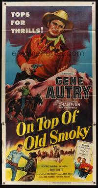 7v775 ON TOP OF OLD SMOKY 3sh '53 great close up of art of Gene Autry + riding on Champion!