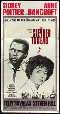 7v858 SLENDER THREAD 3sh '66 Sidney Poitier keeps Anne Bancroft from committing suicide!