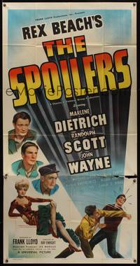7v870 SPOILERS 3sh '42 Marlene Dietrich, John Wayne, Randolph Scott, by Rex Beach!