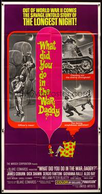 7v936 WHAT DID YOU DO IN THE WAR DADDY 3sh '66 James Coburn, Blake Edwards, different image!
