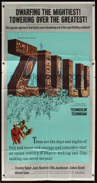 7v961 ZULU 3sh '64 Stanley Baker & Michael Caine classic, dwarfing the mightiest!