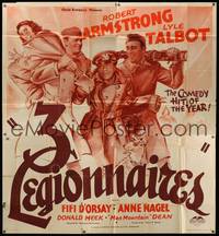 7v005 3 LEGIONNAIRES 6sh '37 art of soldiers Robert Armstrong & Lyle Talbot carrying girl!