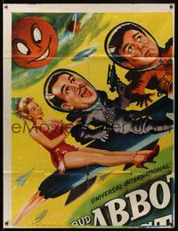 7v008 ABBOTT & COSTELLO GO TO MARS INCOMPLETE 6sh '53 art of wacky astronauts Bud & Lou in space!