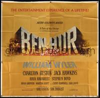 7v019 BEN-HUR 6sh '60 Charlton Heston, William Wyler classic religious epic, cool chariot art!