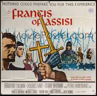 7v042 FRANCIS OF ASSISI 6sh '61 Michael Curtiz's story of a young adventurer in the Crusades!
