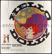 7v056 HELLO DOLLY 6sh '70 art of Barbra Streisand & Walter Matthau by Richard Amsel!