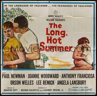 7v072 LONG, HOT SUMMER 6sh '58 Paul Newman, Joanne Woodward, Faulkner, directed by Martin Ritt!