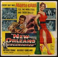 7v083 NEW ORLEANS UNCENSORED 6sh '54 super sexy full-length Beverly Garland in red dress!