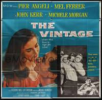 7v121 VINTAGE 6sh '57 romantic c/u of pretty Pier Angeli & Mel Ferrer, lusty, violent, primitive!