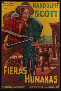 7v284 BOUNTY HUNTER Argentinean '54 when the law put up the money Randolph Scott put on his guns!