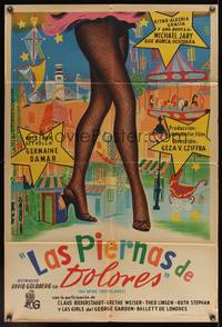 7v318 DIE BEINE VON DOLORES Argentinean '57 great full-length art of sexy showgirl's legs!