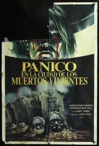 7v331 GATES OF HELL Argentinean '83 Lucio Fulci, great completely different zombie horror art!