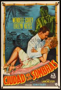 7v333 HELL'S HALF ACRE Argentinean '54 Wendell Corey romances sexy Evelyn Keyes in Hawaii!